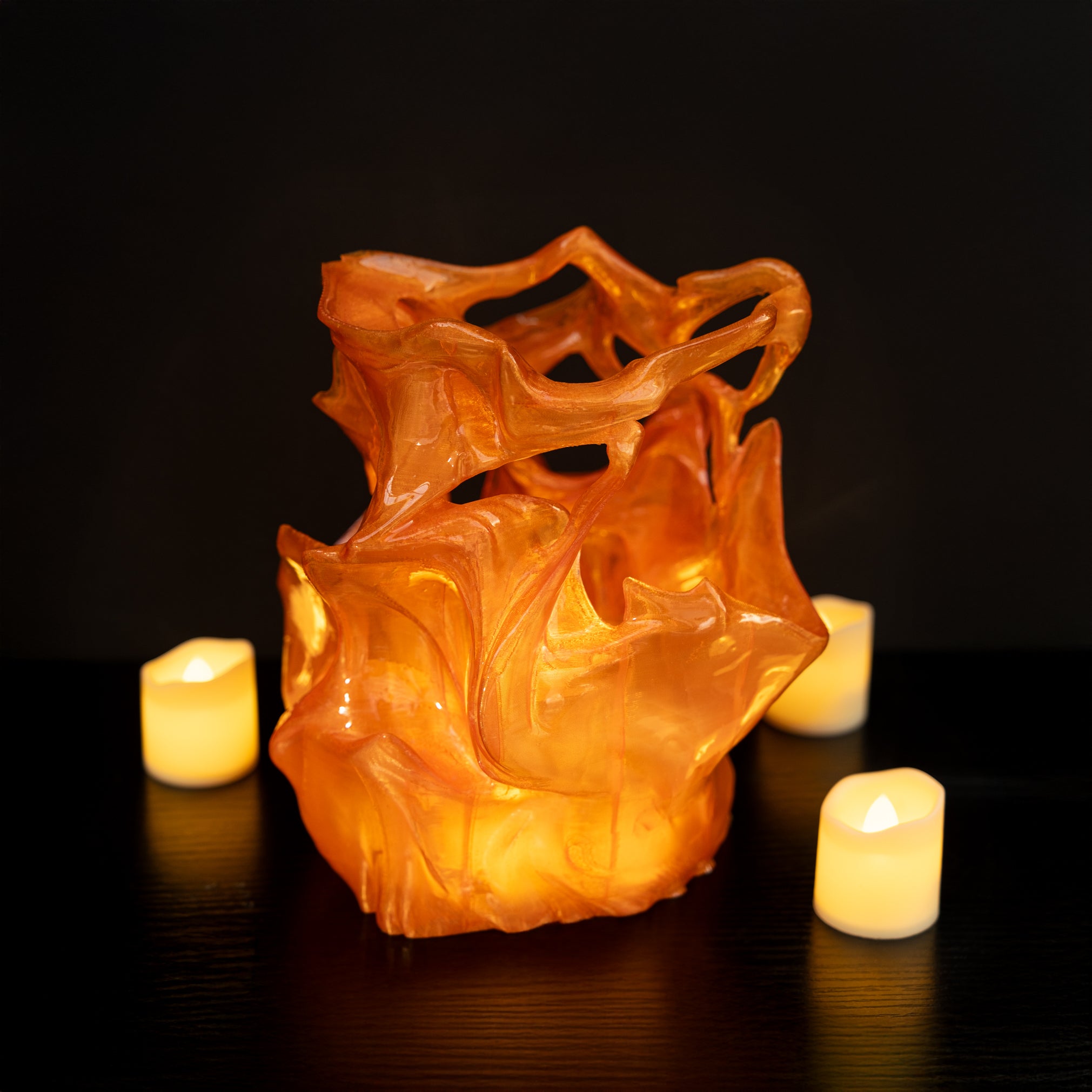 Heart Candle Orange