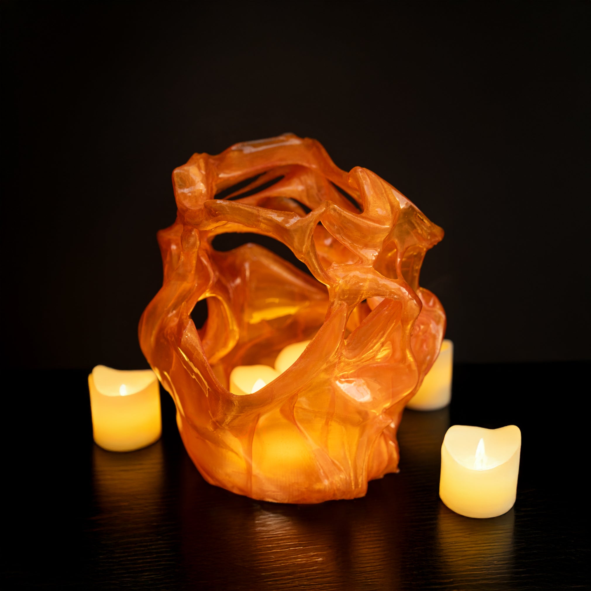 Heart Candle Orange
