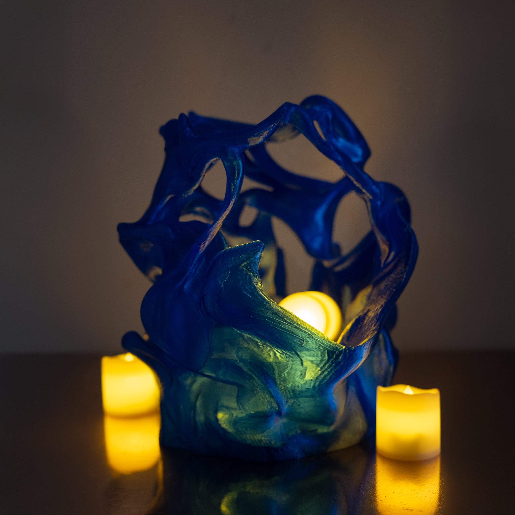 Heart Candle Blue